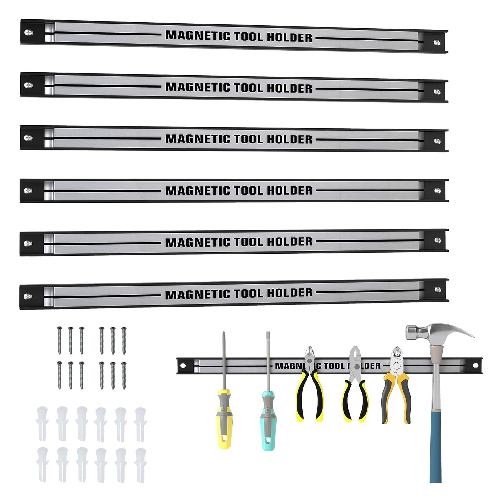 Gymax 18'' Magnetic Tool Holder Strip w/ Mounting Screws Space-Saving ...