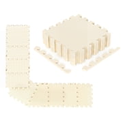 Gymax 18 Pack Interlocking EVA Foam Floor Tiles 2/5 Inch Thick Puzzle Exercise Mats Beige