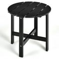 thumbnail image 1 of Gymax 18'' Patio Round Side End Coffee Table Wooden Slat Garden Deck Black, 1 of 10