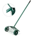 thumbnail image 1 of Gymax 18-inch Rolling Lawn Aerator Rotary Push Tine Spike Soil Aeration W/Fender, 1 of 10