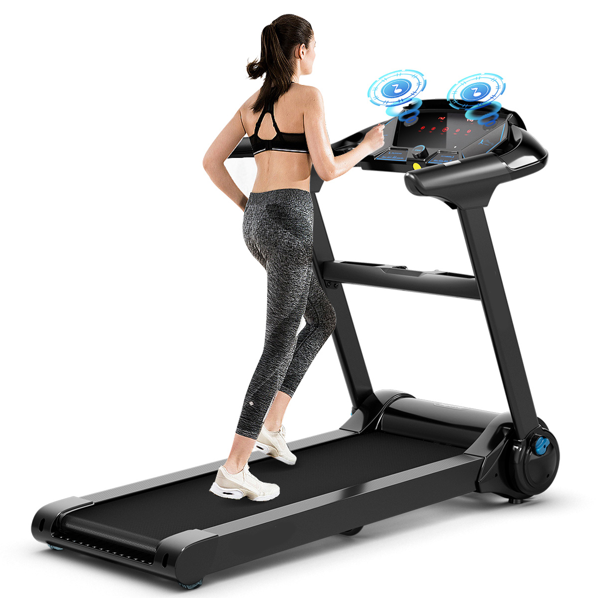 Gymax 2.25HP Electric Folding Fitness Treadmill w/APP Heart Rate - image 1 of 10