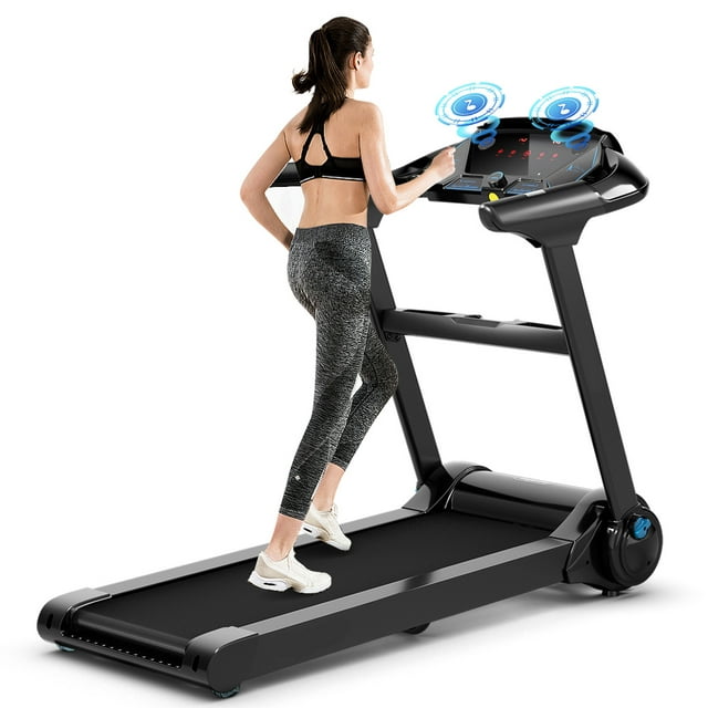 Gymax 2.25HP Electric Folding Fitness Treadmill w/APP Heart Rate