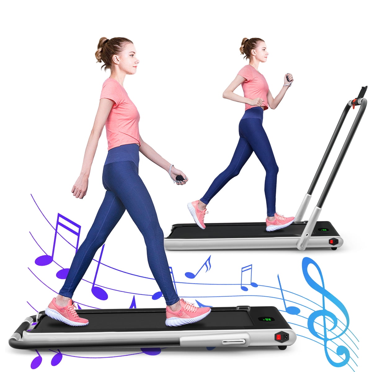 Gymax 2.25HP Under Desk Electric Pad Treadmill Running Machine Silver