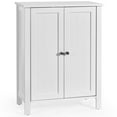 thumbnail image 1 of Gymax 2-Door Bathroom Floor Storage Cabinet Space Saver Organizer White, 1 of 10