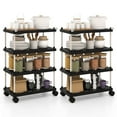 thumbnail image 1 of Gymax 2 PCS 4-Tier Slim Storage Cart Kitchen Organizer Utility Cart w/Lockable Wheels, 1 of 10
