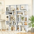 thumbnail image 1 of Gymax 2 PCS 5 Cubes Ladder Shelf Freestanding Bookshelf Display Rack Bookcase White, 1 of 10