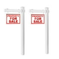 thumbnail image 1 of Gymax 2 PCS 6' UPVC Real Estate Sign Post Open House Yard Home for Sale White W/Stake, 1 of 10