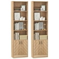 thumbnail image 1 of Gymax 2 PCS 71'' Bookshelf w/2-Door Cabinet 6-Tier Bookcase Tall Storage Cabinet Display Rack, 1 of 10
