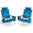 thumbnail image 1 of Gymax 2 PCS Beach Chair 5-Position Outdoor Reclining Chairs w/ Head Pillow & Storage Bag Blue, 1 of 6