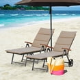 thumbnail image 1 of Gymax 2 PCS Folding Patio Rattan Lounge Chair Chaise Cushioned Aluminum Adjust Wheel, 1 of 10