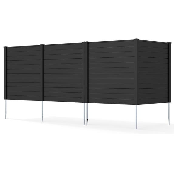 Gymax 48'' W x 48'' H Outdoor Privacy Fence Screen 4 Panels Air Conditioner Fence with Galvanized Metal Ground Stakes