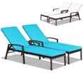 thumbnail image 1 of Gymax 2 PCS Patio Rattan Chaise Lounge Chair Outdoor Reclining Chaise Sun Lounger, 1 of 6