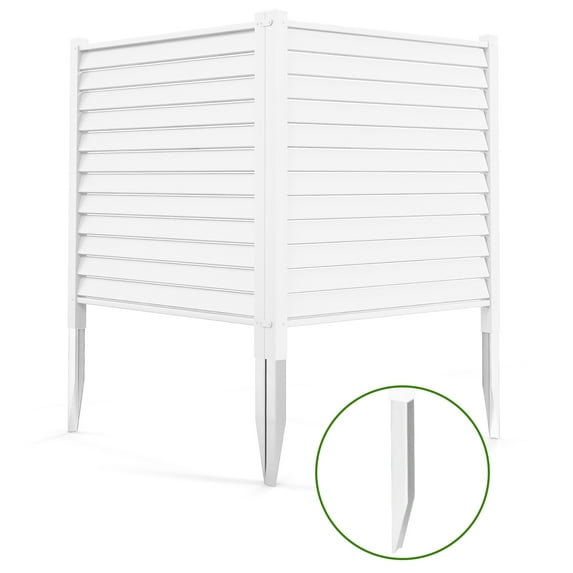 Gymax 2 Pack AC Fence Panel w/Metal Ground Stakes Reasonable Slat Spacing 44'' x 45''