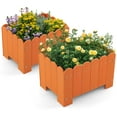 thumbnail image 1 of Gymax 2 Pack Rectangular Planter Box Weather-resistant HDPE Flower Pot w/ Drainage Gaps Orange, 1 of 10
