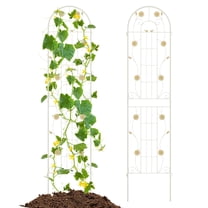 Gymax 2 Pack Rustproof Metal Garden Trellis 87'' x 20'' Wire Lattice Panel for Patio White