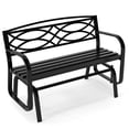 thumbnail image 1 of Gymax 2-Person Glider Bench w/ Metal Frame Armrests Geometric Backrest Outdoor, 1 of 6