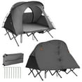 thumbnail image 1 of Gymax 2-Person Outdoor Camping Tent Cot Elevated Compact Tent Set W/ External Cover Grey, 1 of 9