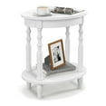 thumbnail image 1 of Gymax 2-Tier End Table Oval Compact Sofa Side Nightstand w/ Storage Shelf White, 1 of 9