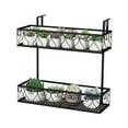 thumbnail image 1 of Gymax 2-Tier Flower Pot Holder Balcony Hanging Rack Railing Shelf w/ Adjustable Hooks, 1 of 10