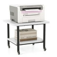 thumbnail image 1 of Gymax 2-Tier Rolling Under Desk Printer Cart Machine Stand Storage Rack White, 1 of 10