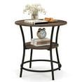 thumbnail image 1 of Gymax 2-Tier Side Table Compact Round Metal Frame Coffee Table w/ Open Shelf Oak, 1 of 10