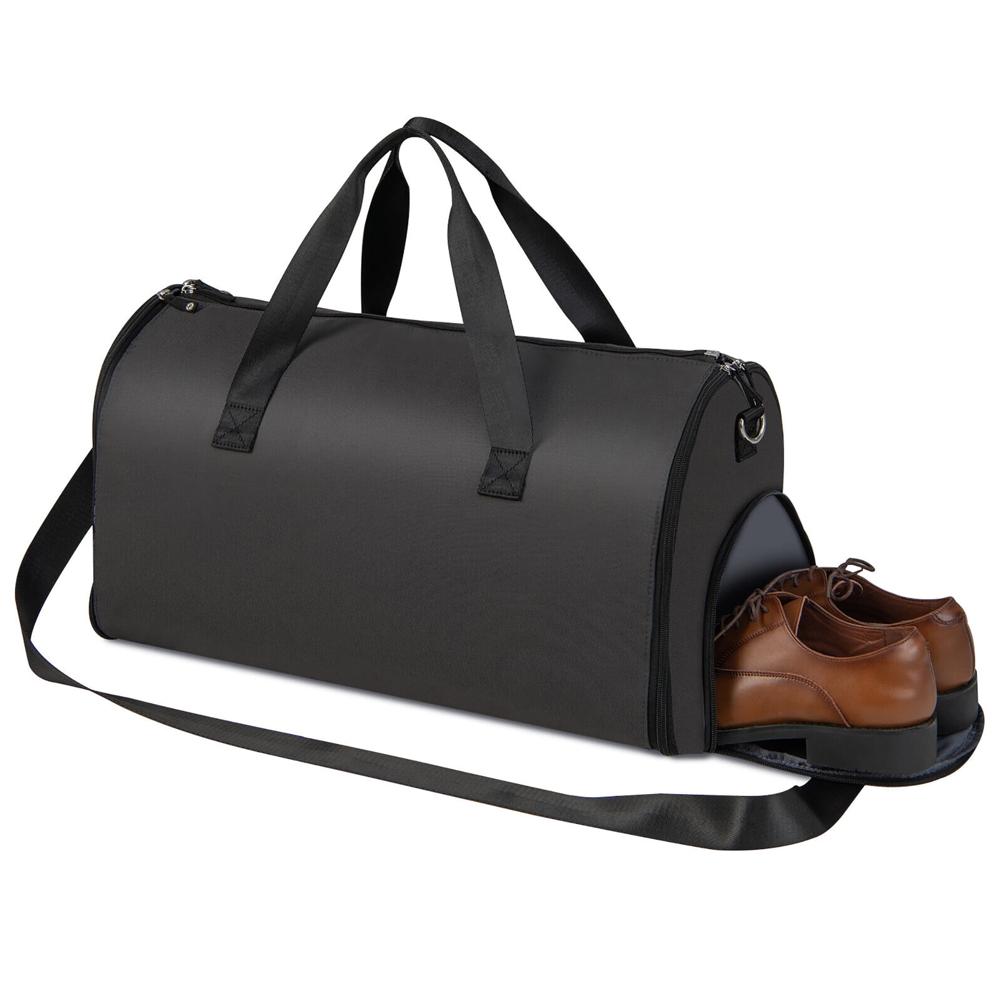 Gymax 2 in 1 Duffel Garment Bag Hanging Suit Travel Bag w/ Shoe