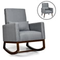 thumbnail image 1 of Gymax 2-in-1 Fabric Upholstered Rocking Chair Nursery Armchair with Pillow Dark Grey, 1 of 10