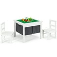 thumbnail image 1 of Gymax 2-in-1 Kids Activity Table & 2 Chairs Set w/Storage Building Block Table White, 1 of 9