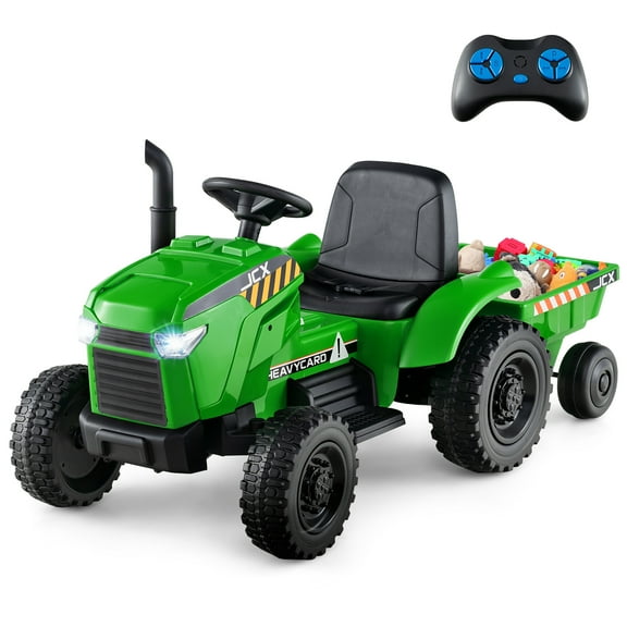 Gymax 2-in-1 Kids Ride On Tractor 12V Battery Powered Toy Car w/ Remote Control Green