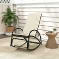 thumbnail image 1 of Gymax 2-in-1 Outdoor Rocking Chair with 4-Position Adjustable Backrest Curved Armrests Beige, 1 of 10