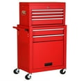 thumbnail image 1 of Gymax 2 in 1 Rolling Cabinet Storage Chest Box Garage Toolbox Organizer w/ 6 Drawers, 1 of 10