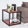 thumbnail image 1 of Gymax 20'' Metal Square Side/End Table Sofa Coffee Tea Stand Bottom W/2 Tier Shelf, 1 of 10