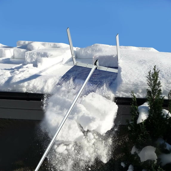 Gymax 21ft Roof Snow Rake Removal Tool Lightweight w/ Adjustable Telescoping Handle