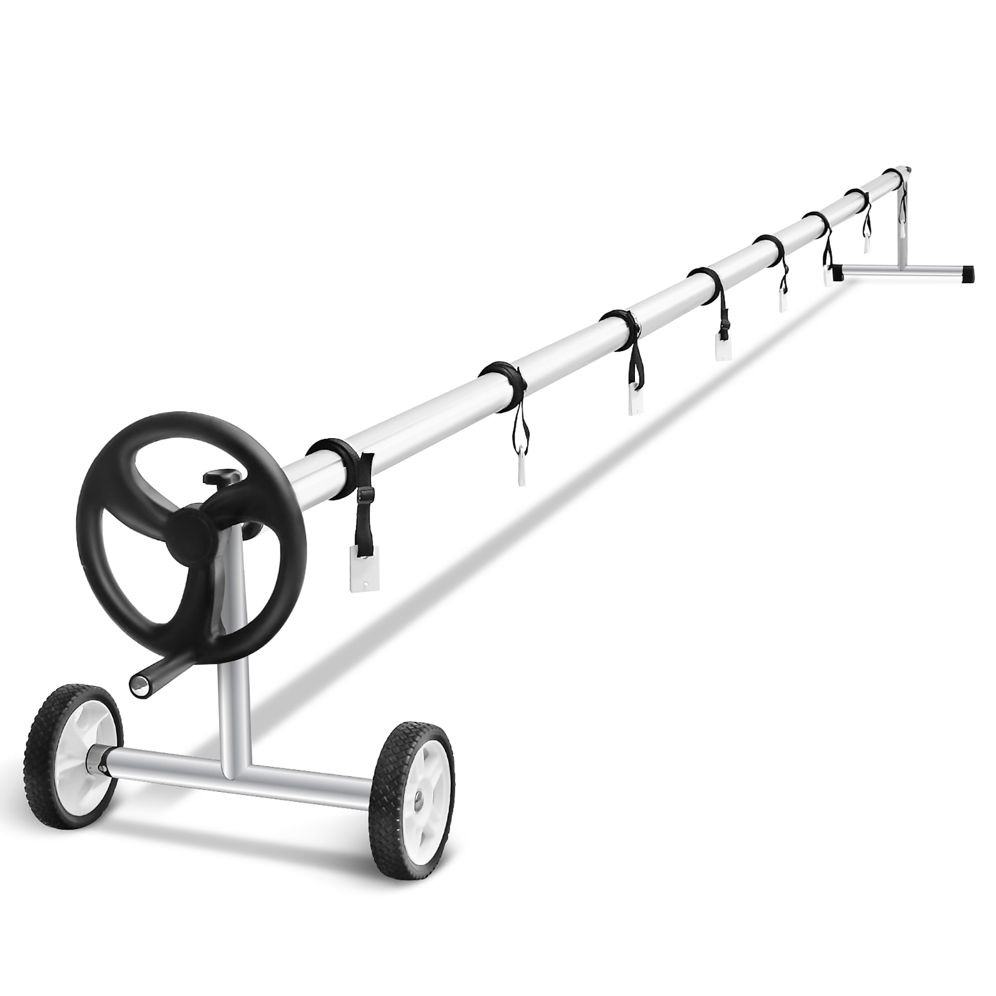 Gymax 22 Ft Pool Cover Reel Set Aluminum Inground Swimming Solar Cover