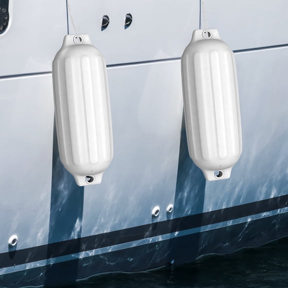 Gymax 23'' Boat Fenders Hand Inflatable Marine Bumper Shield Protection Pack of 4 White