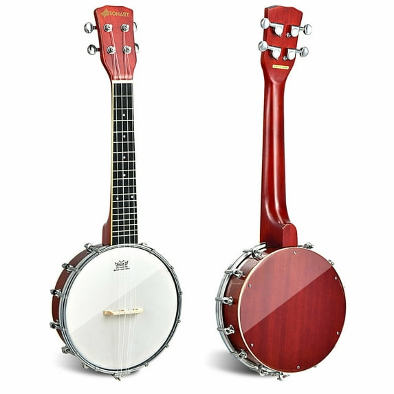 Gymax 24'' 4-String Banjo Ukulele Remo Drumhead Gig Bag for Kid Adult Beginner