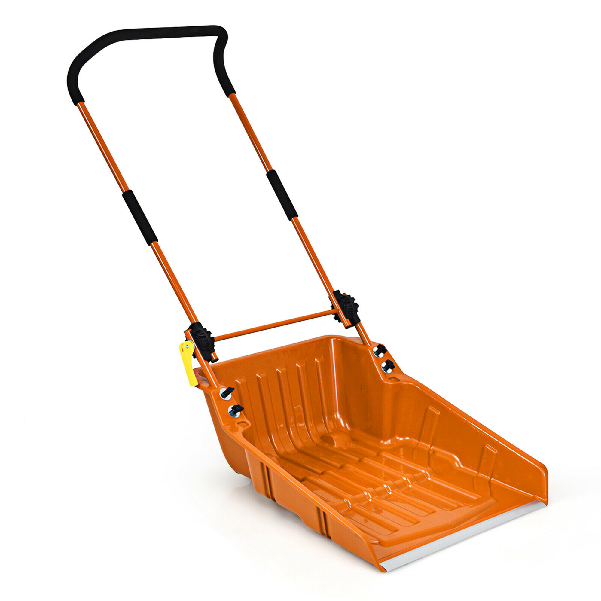 Gymax 24 Folding Poly Snow Shovel Snow Pusher W Wheels U Shape Handle Gymax 24 Folding Poly Snow Shovel Snow Pusher W Wheels U Shape Handle