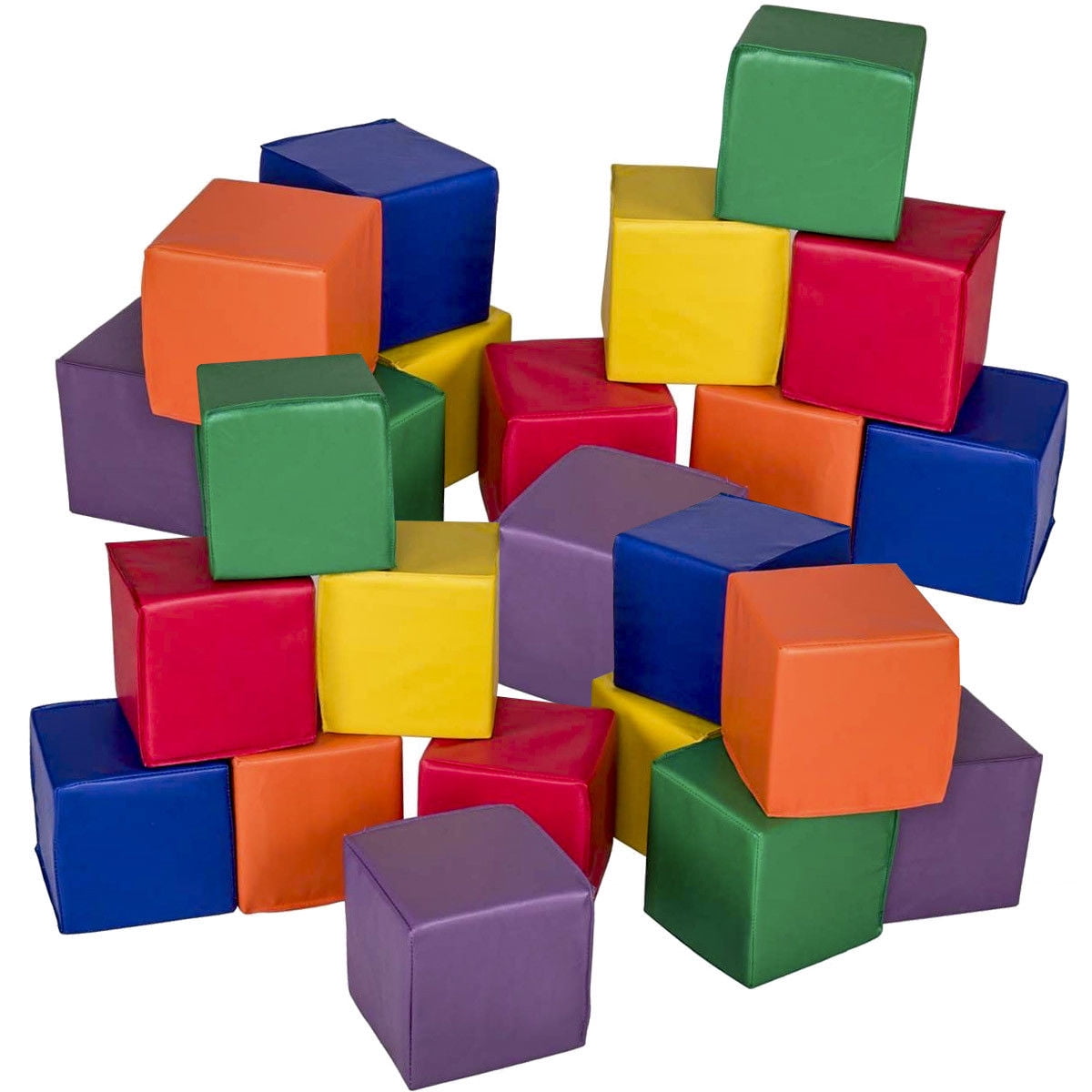 Wettarn 24 Pieces Large Size Foam Geometric Solid Blocks 3D Shapes Assorted  Colors Foam Blocks for Teaching School, Family, Toddlers, Preschool