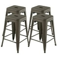 thumbnail image 1 of Gymax 24'' Set of 4 Barstool Counter Height Metal Bar Stool Stackable Chair Gun, 1 of 10