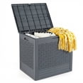 thumbnail image 1 of Gymax 25 Gallon Outdoor Storage BoxPP Deck Container w/Rattan Patterns & Lockable Lid, 1 of 10