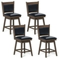 thumbnail image 1 of Gymax 25'' Swivel Bar Stools Set of 4 w/ Back Rubber Wood Legs Sturdy Footrest, 1 of 9