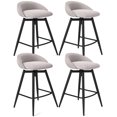 thumbnail image 1 of Gymax 25'' Upholstered Bar Stools Set of 4 w/ Footrest Backrest & Metal Frame Gray, 1 of 10