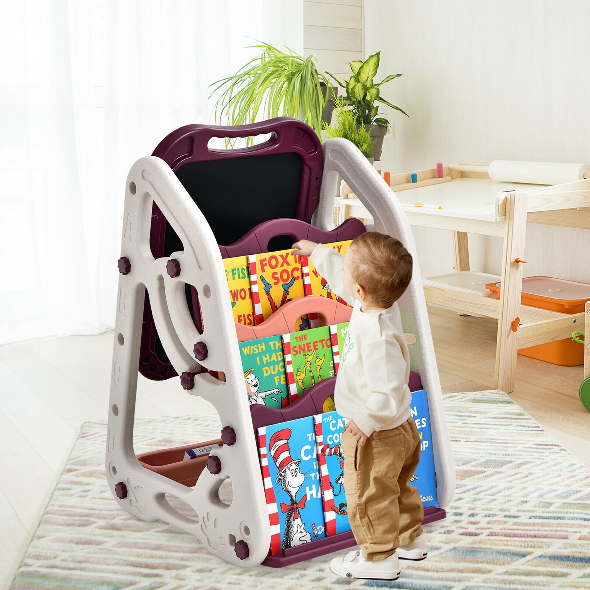 Gymax 28" Polypropylene Tabletop Art Easel (34 Pieces)