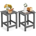 thumbnail image 1 of Gymax 2PCS 14'' Patio Adirondack Side Table HDPE Square Weather Resistant Garden Grey, 1 of 5