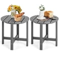 thumbnail image 1 of Gymax 2PCS 18''Adirondack Side Table Weather Resistant HDPE Garden Patio Grey, 1 of 6