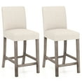 thumbnail image 1 of Gymax 2PCS 24.5'' Counter Height Bar Stools Modern Fabric Upholstered Kitchen Chairs Beige, 1 of 9