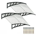 thumbnail image 1 of Gymax 2PCS 48'' x 40'' Window Awning Door Canopy Exterior Awning Canopy Patio Black, 1 of 10