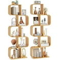 thumbnail image 1 of Gymax 2PCS 5-Tier S-Shaped Bookcase w/ 5 Open Cubes Geometric Corner Display Shelf, 1 of 10