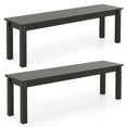 thumbnail image 1 of Gymax 2PCS 55'' HDPE Outdoor Bench Weatherproof Backless Patio Garden Bench Black, 1 of 10