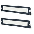 thumbnail image 1 of Gymax 2PCS 71'' Toddler Foldable Bed Rail w/ Adjustable Safety Strap Bedrail Guard Blue, 1 of 10